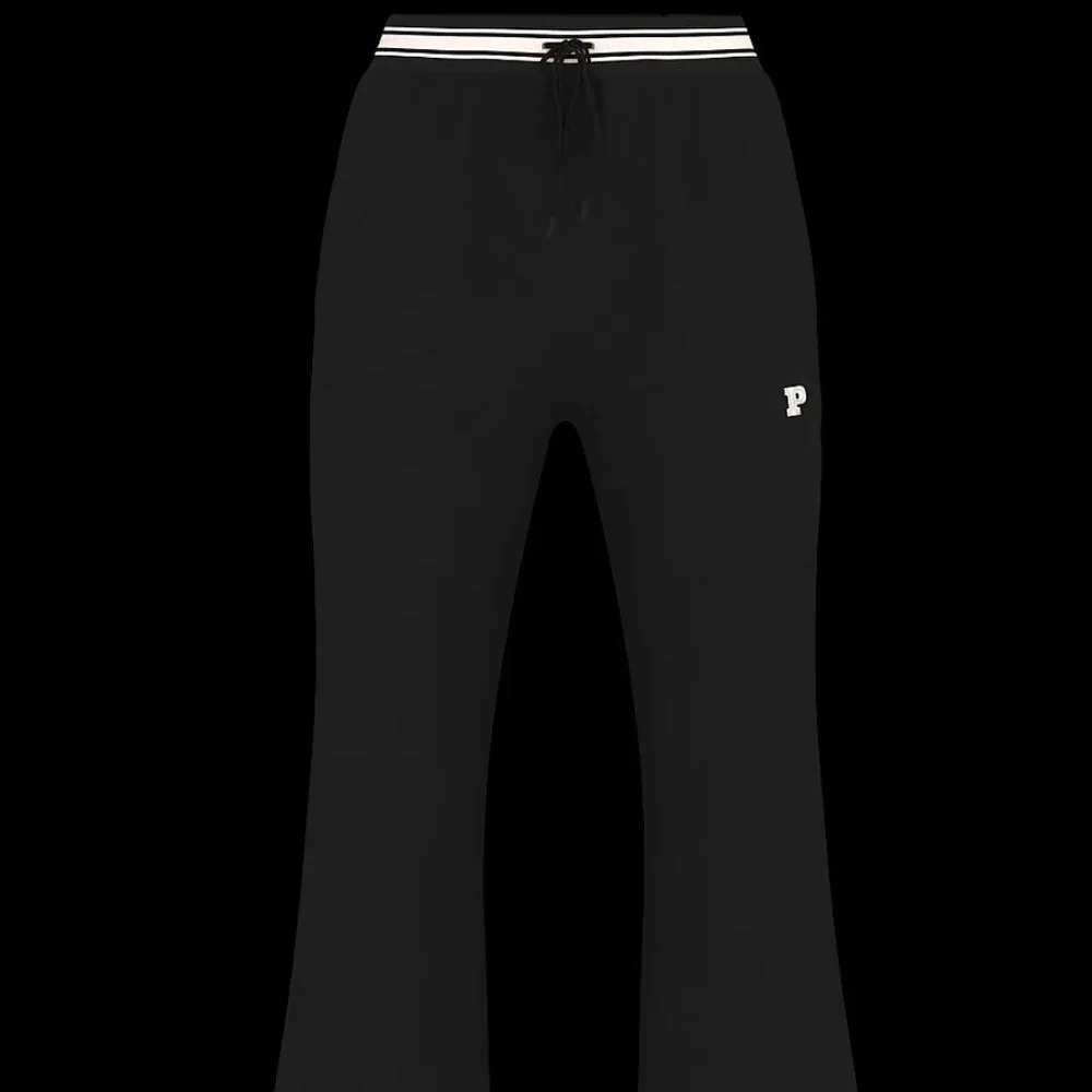 Victoria's Secret Pink- Flare Sweatpants L XL XXL Black Split Hem P Logo Bootcut - Picture 6 of 8